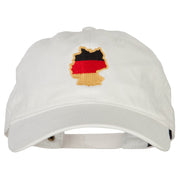 Germany Flag Map Embroidered Washed Cotton Twill Cap