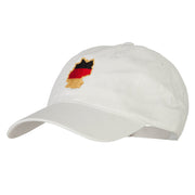 Germany Flag Map Embroidered Washed Cotton Twill Cap