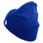 U.S. Marine Corps 3rd Marine Division logo Embroidered 12 Inch Solid Knit Cuff Long Beanie Made in USA - Royal-Blue OSFM