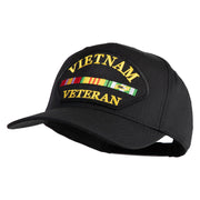 Vietnam Veteran Patched Solid Cotton Twill 5 Panel Prostyle Snap Cap - Black OSFM