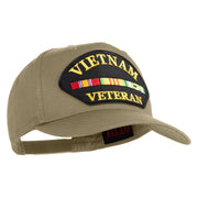 Vietnam Veteran Patched Solid Cotton Twill 5 Panel Prostyle Snap Cap - Khaki OSFM
