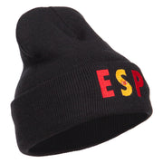 Spain ESP Flag Embroidered Long Beanie