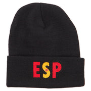 Spain ESP Flag Embroidered Long Beanie