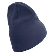 U.S Marine Corps 3rd Marine Division Symbol Embroidered 8 Inch Solid Knit Short Beanie Made in USA - Navy OSFM
