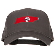 Tennessee State Flag Map Embroidered Solid Cotton Pro Cap