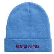 Barber Sign Embroidered 12 Inch Long Knitted Beanie - Sky-Blue OSFM