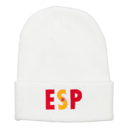 Spain ESP Flag Embroidered Long Beanie