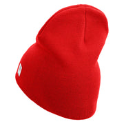 U.S Marine Corps 3rd Marine Division Symbol Embroidered 8 Inch Solid Knit Short Beanie Made in USA - Red OSFM