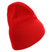 U.S Marine Corps 3rd Marine Division Symbol Embroidered 8 Inch Solid Knit Short Beanie Made in USA - Red OSFM