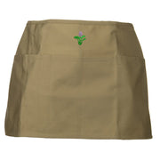 Water Hyacinth Embroidered 3 Pockets Chef's Apron