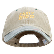 Early Bird Icon Embroidered Pigment Dyed Wash Cap - Khaki-Green OSFM