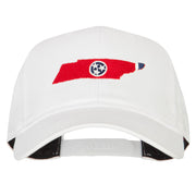 Tennessee State Flag Map Embroidered Solid Cotton Pro Cap