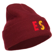 Spain ESP Flag Embroidered Long Beanie