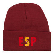 Spain ESP Flag Embroidered Long Beanie