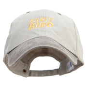 Early Bird Icon Embroidered Pigment Dyed Wash Cap - Beige-Brown OSFM