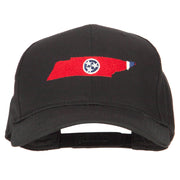 Tennessee State Flag Map Embroidered Solid Cotton Pro Cap