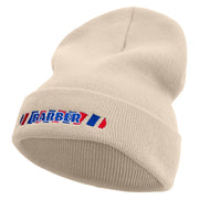 Barber Sign Embroidered 12 Inch Long Knitted Beanie - Birch OSFM