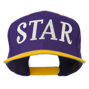 Star Embroidered Snapback Cap