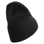 U.S Marine Corps 3rd Marine Division Symbol Embroidered 8 Inch Solid Knit Short Beanie Made in USA - Black OSFM