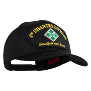 4th Infantry Division Steadfast and Loyal Patched Solid Cotton Twill Pro Style Cap - Black OSFM