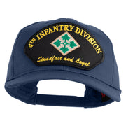 4th Infantry Division Steadfast and Loyal Patched Solid Cotton Twill Pro Style Cap - Navy OSFM