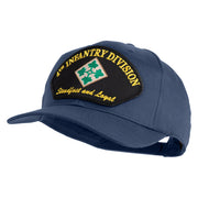 4th Infantry Division Steadfast and Loyal Patched Solid Cotton Twill Pro Style Cap - Navy OSFM