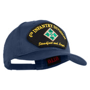 4th Infantry Division Steadfast and Loyal Patched Solid Cotton Twill Pro Style Cap - Navy OSFM