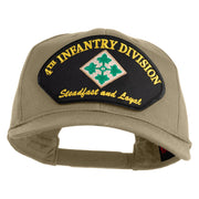 4th Infantry Division Steadfast and Loyal Patched Solid Cotton Twill Pro Style Cap - Khaki OSFM