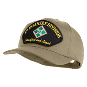 4th Infantry Division Steadfast and Loyal Patched Solid Cotton Twill Pro Style Cap - Khaki OSFM
