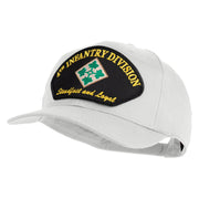 4th Infantry Division Steadfast and Loyal Patched Solid Cotton Twill Pro Style Cap - White OSFM
