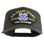U.S. Coast Guard Vietnam Veteran Patched Solid Cotton Twill 5 Panel Prostyle Snap Cap - Charcoal OSFM