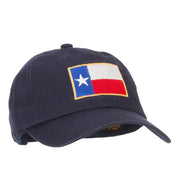 Texas Flag Embroidered Unstructured Washed Cap