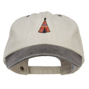 Teepee Tent Embroidered Washed Two Tone Cap