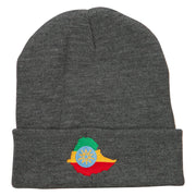 Ethiopia Flag Map Embroidered Long Beanie