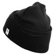 4th Marine Division Veteran Logo Embroidered 12 Inch Solid Knit Cuff Long Beanie Made in USA - Black OSFM