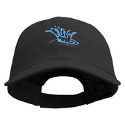 Splash Water Icon Embroidered Low Profile Dyed Cotton Twill Cap - Black OSFM