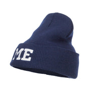 ME Maine State Embroidered Long Beanie