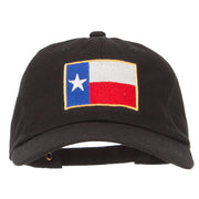 Texas Flag Embroidered Unstructured Washed Cap