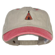 Teepee Tent Embroidered Washed Two Tone Cap