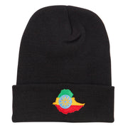 Ethiopia Flag Map Embroidered Long Beanie