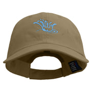 Splash Water Icon Embroidered Low Profile Dyed Cotton Twill Cap - Khaki OSFM