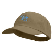 Splash Water Icon Embroidered Low Profile Dyed Cotton Twill Cap - Khaki OSFM