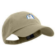 Penguin Family Embroidered Low Profile Washed Cap - Khaki OSFM