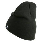 USSF Gold Letter Symbol Embroidered 8 Inch Solid Knit Short Beanie Made in USA - Graphite OSFM