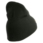 USSF Gold Letter Symbol Embroidered 8 Inch Solid Knit Short Beanie Made in USA - Graphite OSFM
