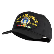 U.S. Air Force Vietnam Veteran Patched Solid Cotton Twill 5 Panel Prostyle Snap Cap - Black OSFM