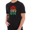 Eat Grind Repeat Phrase Graphic Design Short Sleeve Cotton Jersey T-Shirt