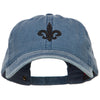 3D Fleur de Lis Embroidered Washed Buckled Cap