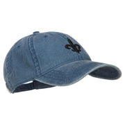 3D Fleur de Lis Embroidered Washed Buckled Cap