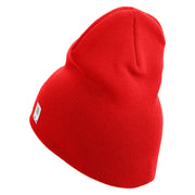 4th Marine Division Veteran Symbol Embroidered 8 Inch Solid Knit Short Beanie Made in USA - Red OSFM